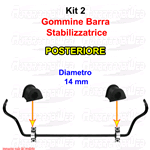 Kit 2 Boccole Barra Stabilizzatrice POSTERIORE ALFA ROMEO 147 (937)